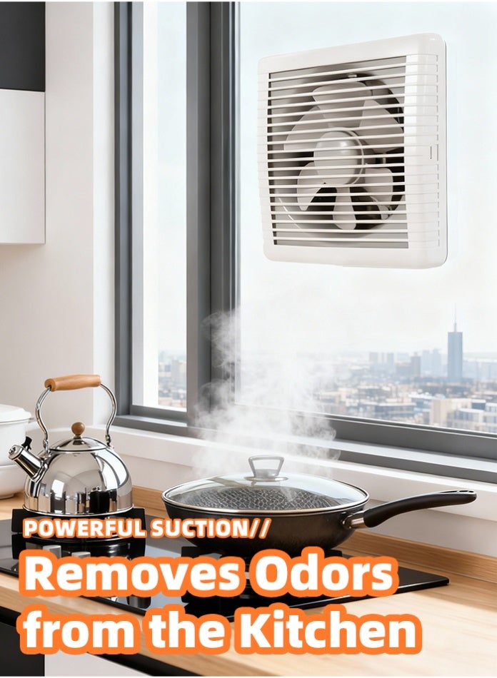 مودي مروحة شفط فائقة الهدوء مقاس 6 بوصات، مدخل هواء قوي للمطبخ والحمام وغرفة المعيشة، لون أبيض، 22 واط، 230 مم - Image 5